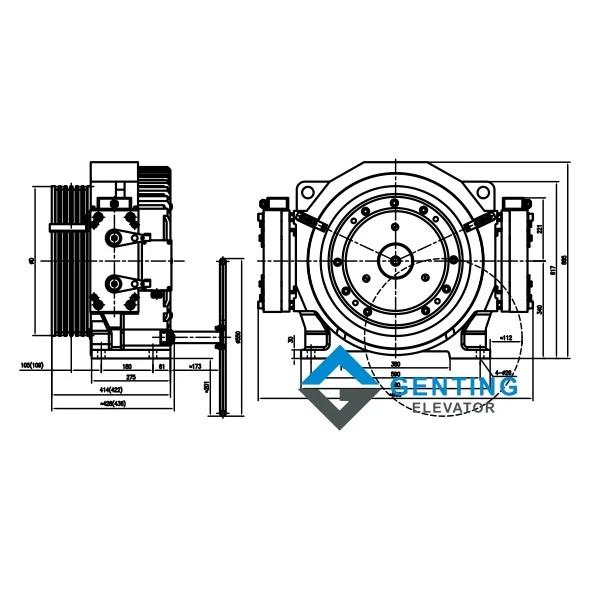 TORINDRIVE elevator traction machine GTW10L drawing
